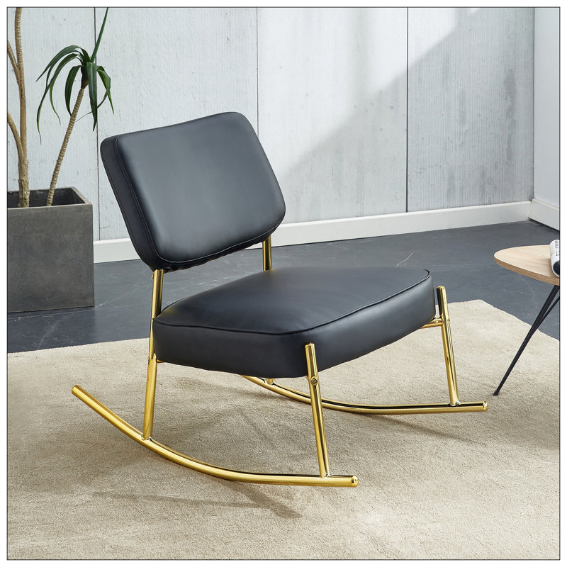 Chaises berçantes pour le salon, Noir, Doré