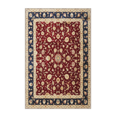 Tapis traditionnel rouge / noir Grimson