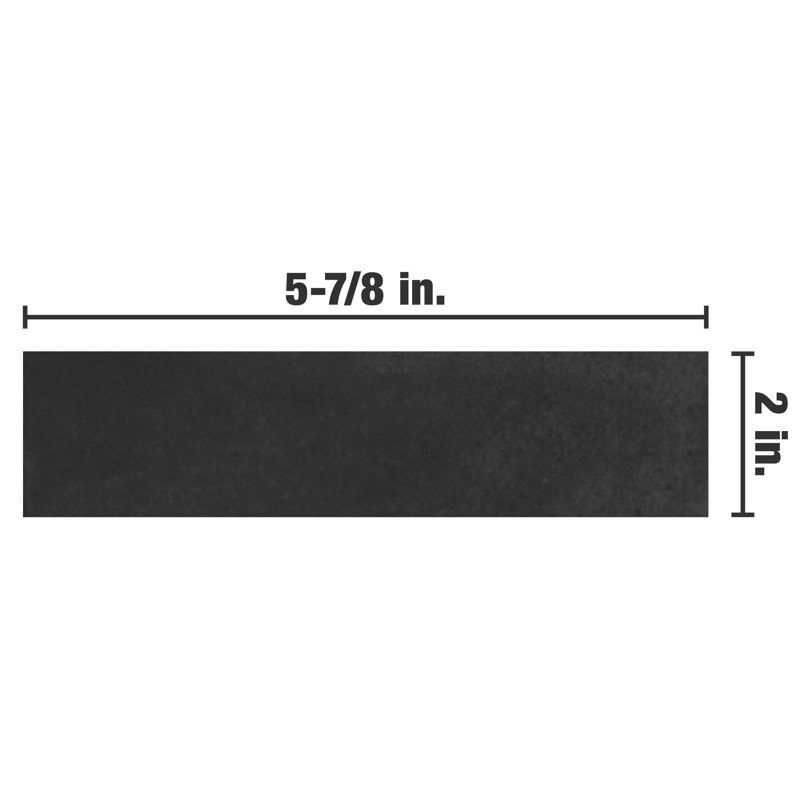 Coco 2" x 6" Porcelain Brick Look Subway Wall & Floor Tile, Black Hat