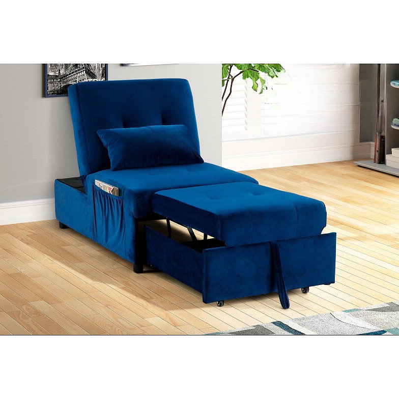 Méridienne en velours ajustable, méridienne convertible