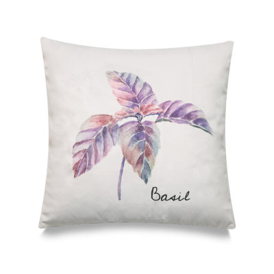 Housse et insert de coussin floral carré Herb Basil