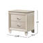 2 Drawers Nightstand with Acrylic Legs, Pearl White