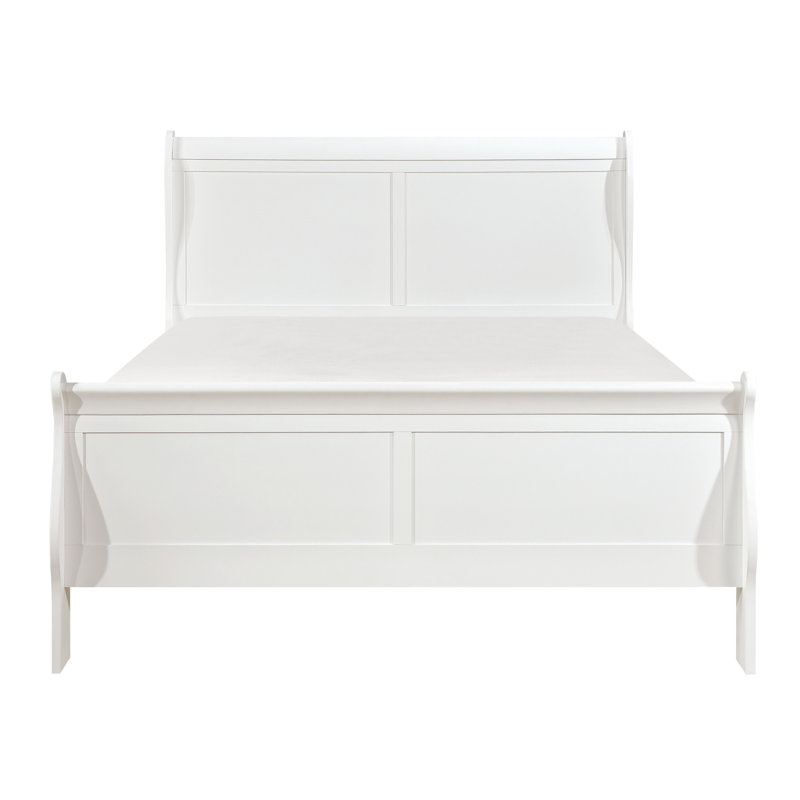 Mobilier de chambre double pleine grandeur, lit de style avec lit traditionnel, pour la décoration, Lit double, Blanc