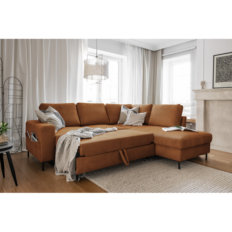 Lofty Lilly 6 seater Corner Sofa Bed, Right Hand Facing, Brick
