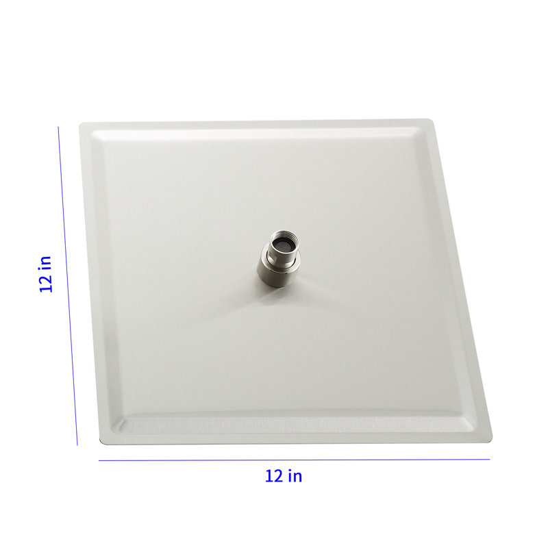 Shower System 12" Square Stainless Steel Rain Shower Head, Brushed Nickel