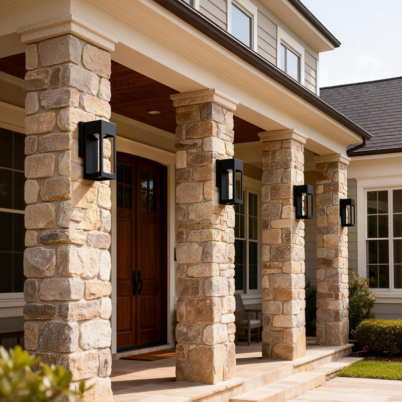 LED Outdoor Wall Sconces, Matte Black