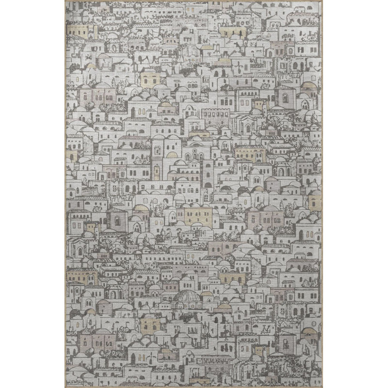 Tapis beige lavable à la machine, Tapis de couloir 3 pi 3 po x 6 pi 7 po