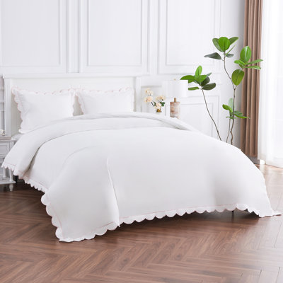 SCALLOP FRAME PERCALE DUVET SET