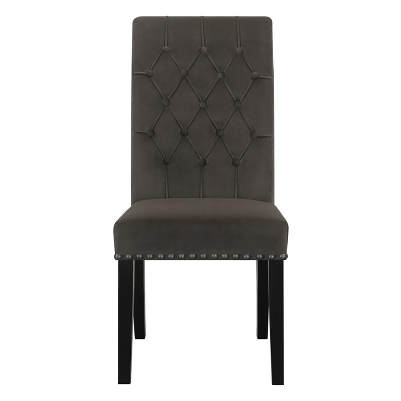 Chaise de salle à manger rembourrée Kattamuri, Noir