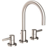 East Linear Widespread Bathroom Faucet with Drain Assembly