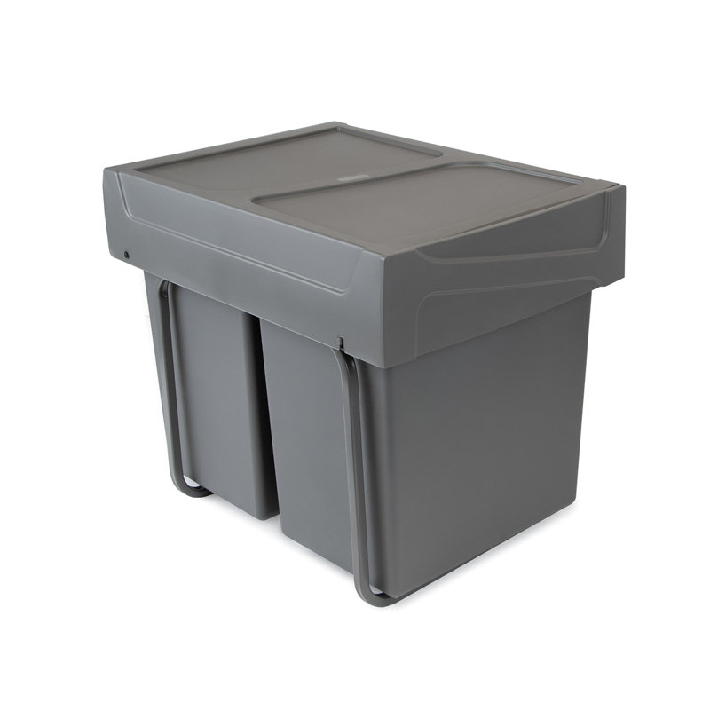 Pogue Plastic Manual Lift Pull Out Rubbish Bin - 40L