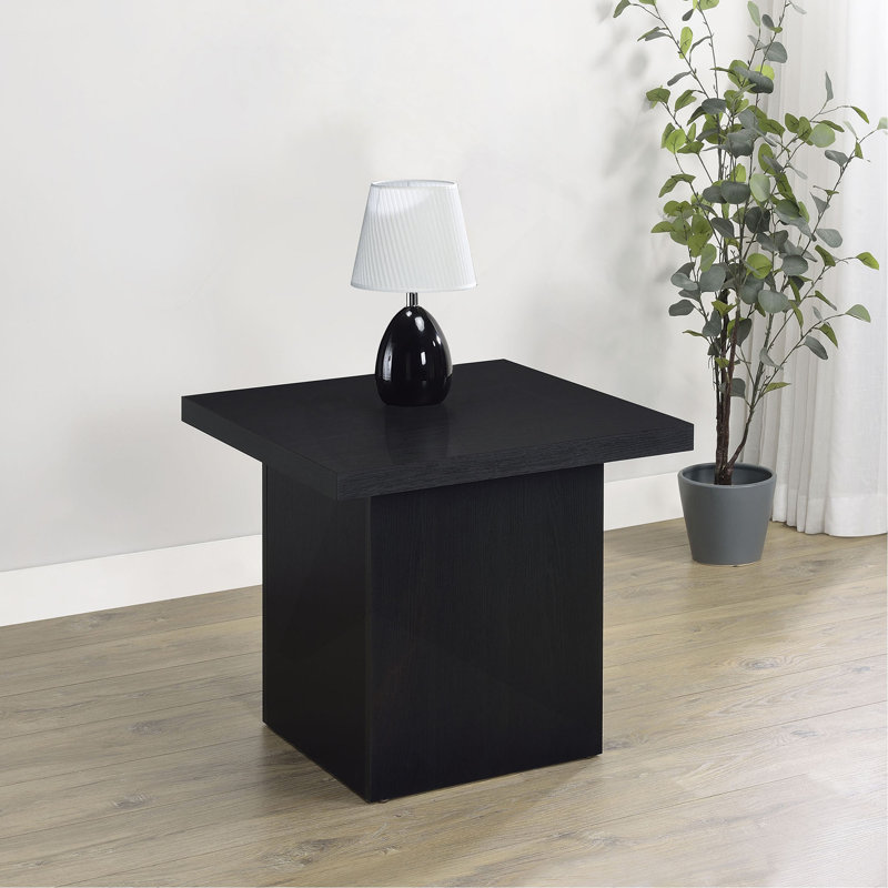Table de bout carrée noire Exeter, Noir