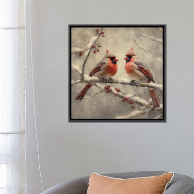 Christmas Cardinals - Framed Wall Art Print