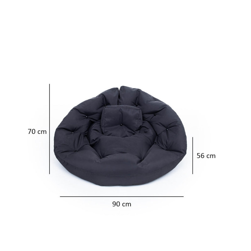 Fauteuil poire standard classique, 100 % polyester gris foncé