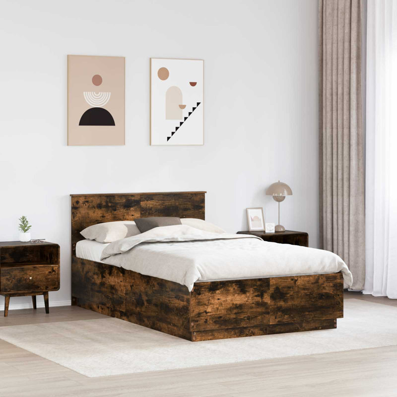 Bed, Smoked Oak, Small Double (4')