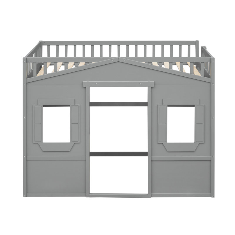 Lit mezzanine avec échelle House, Gris, Lit simple