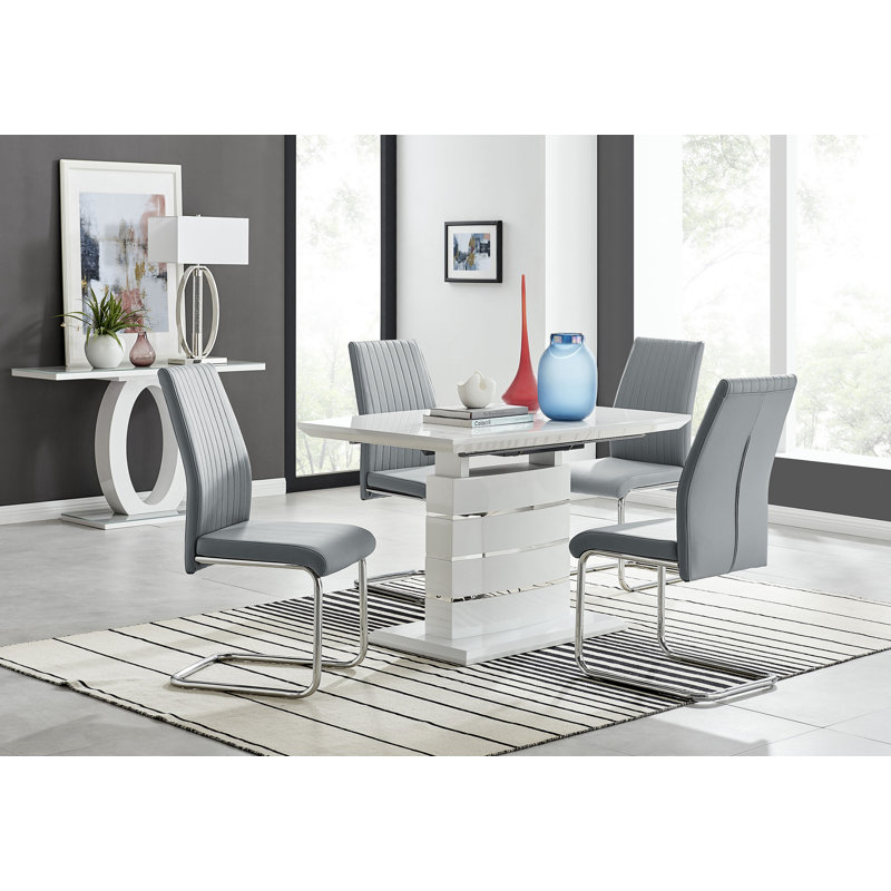 Eubanks 4 - Person Dining Set, Elephant Gray