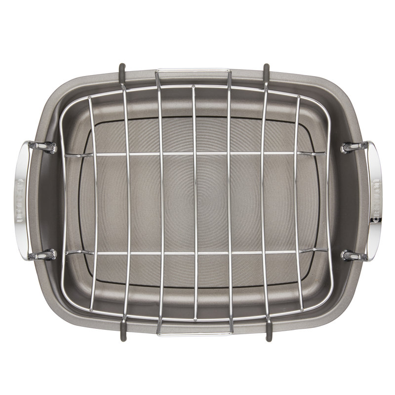 Circulon Total Bakeware Nonstick Roasting Pan / Roaster with Rack, 17-Inch x 13-Inch, Gray