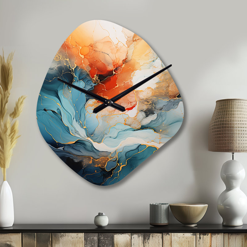 Horloge murale asymétrique «Tass Orange», Grand