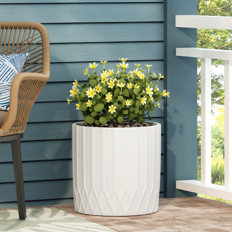 Jardinière moderne pour patio, 16" H x 16.5" W x 16.5" D
