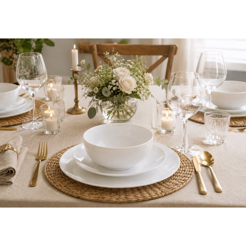 Waterside 18pc Vermont Pure White Dinner Set