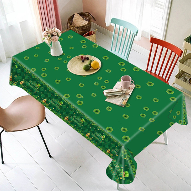 Nappe jetable à carreaux vert St. Patrick's Day