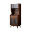 31.50"Solid Wood Pine Tempered Glass brown Sideboard