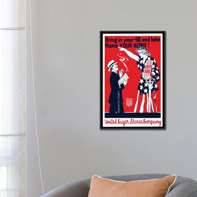 " Vintage WWI Poster Of A Man Smoking A Cigar As Lady Liberty Points At Him " by John Parrot
