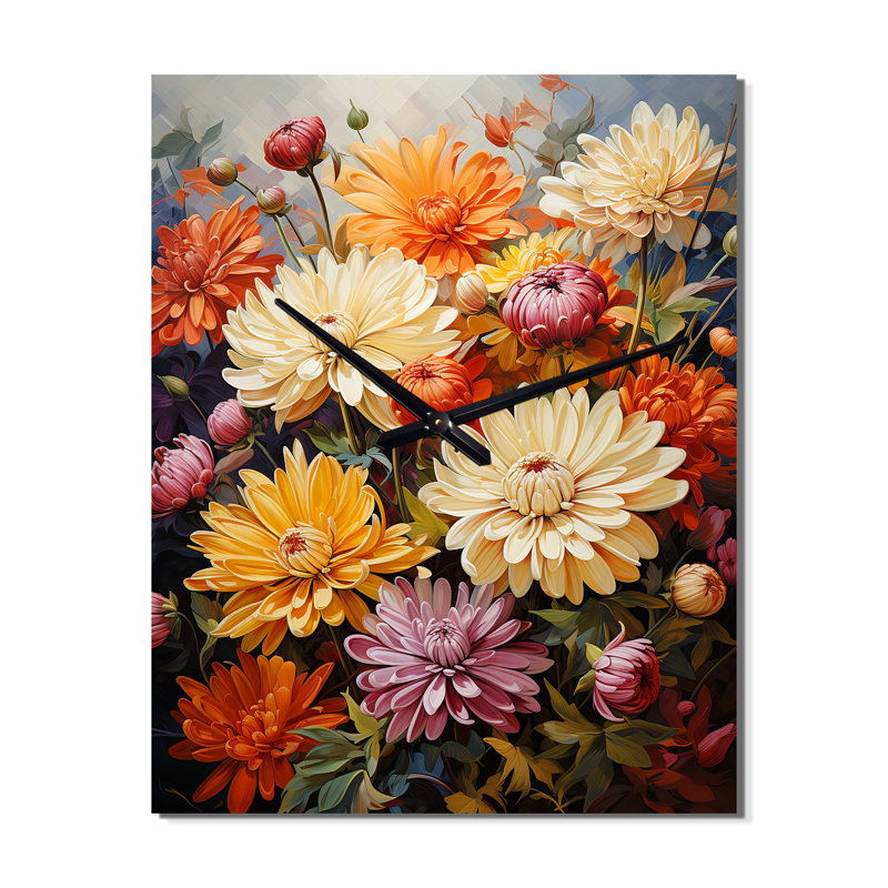 Jermone - Horloge murale moderne florale, Petit