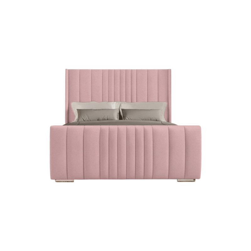 Schwamm Upholstered Bed Frame, Double (4'6), Pink