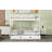 Wood Queen Size Bunk Bed With Ladder And Trundle, White