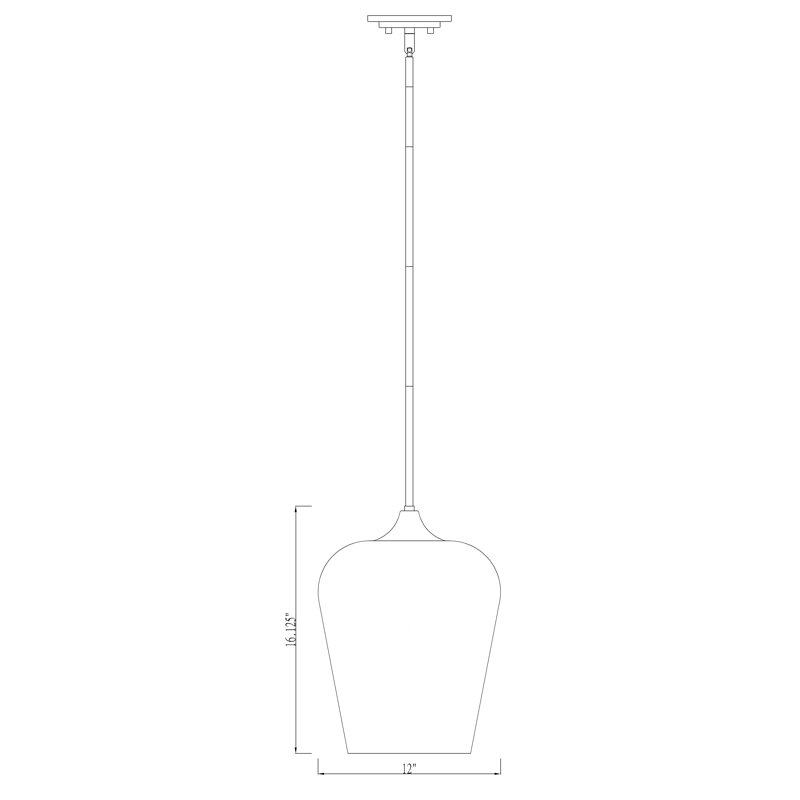 Luminaire suspendu en verre Dahlya, H 16,25 po x l 12 po x P 12 po, Chrome chrome