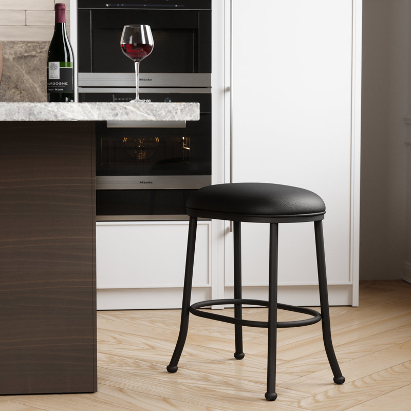 Tabouret de bar et de comptoir Evander, Tabouret de bar (siège d'une hauteur de 30 po), Gris, Noir, noir, noir, noir