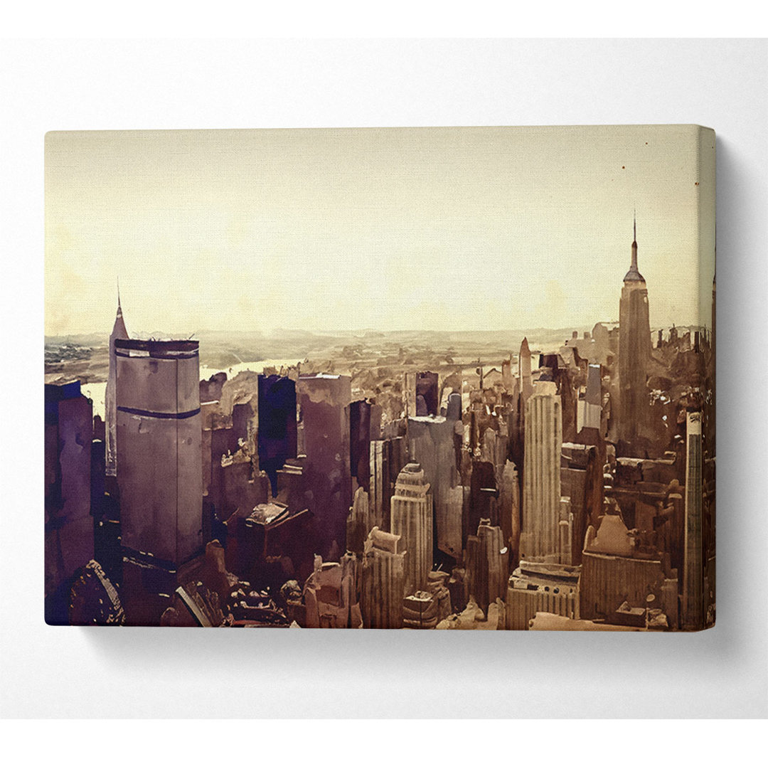 Empire State Building Retro - Kunstdrucke auf Leinwand