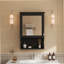 Wall Mounted Bathroom Storage Cabinet With Mirror, Enclosed Storage And Open Shelving, Ideal For Modern Home Organization And Grooming-2010825518