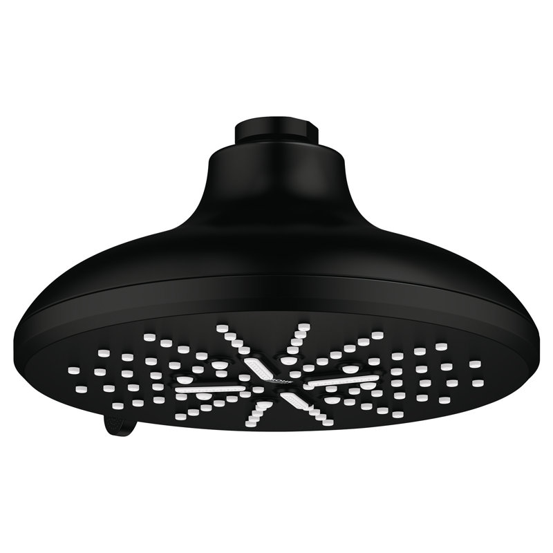 Massage Rain Shower Head, Matte Black