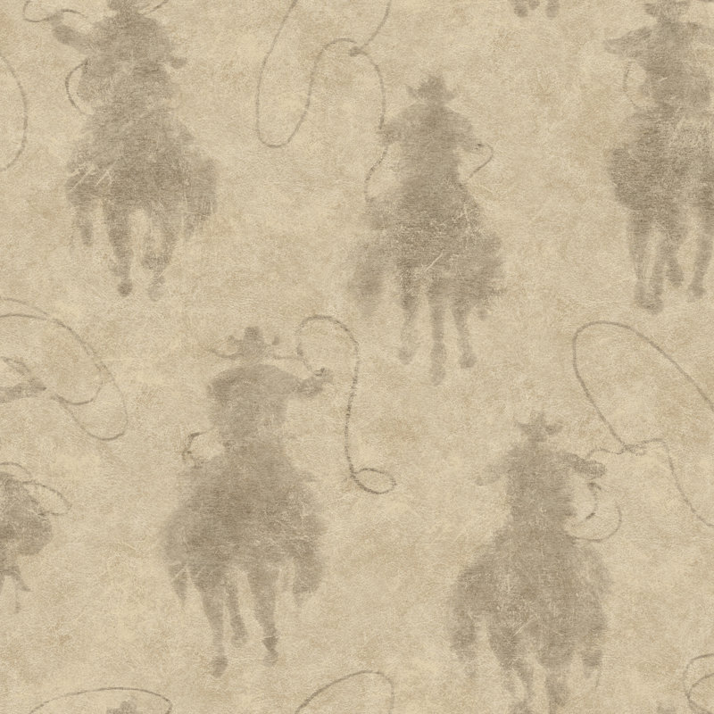 Stockman Silhouette Wallpaper, Brown