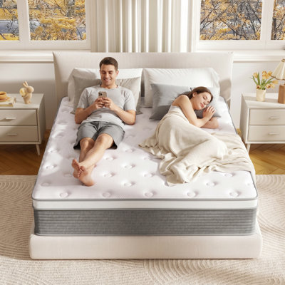 12'' Medium Pocket Spring Hybrid Memory Queen Mattress With Certipur-US Certified Foam,In A Box