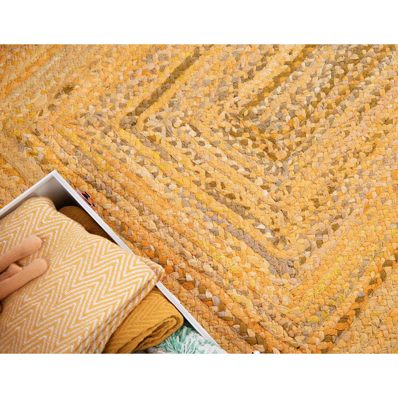 Tapis tressé Branton couleur sable du désert, Rectangle 8 pi x 10 pi