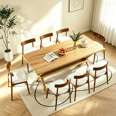 Ensemble de table de salle à manger 71 po Modern Farmhouse pour 6 à 8 personnes