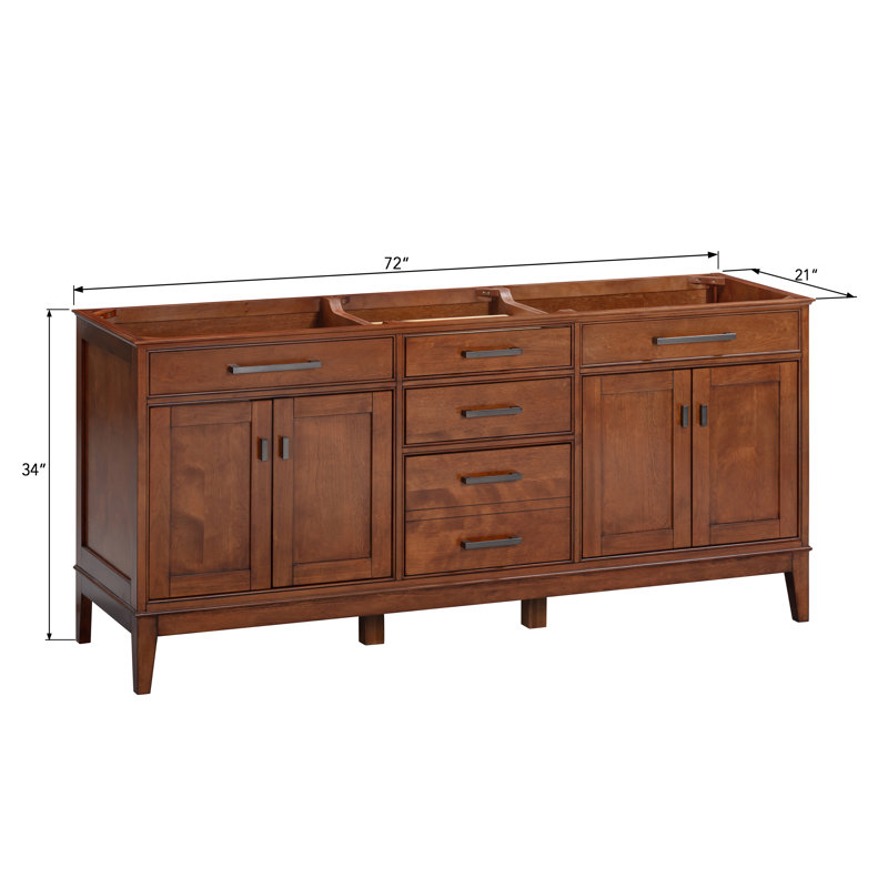 Madison 72" Vanity Base, Tobacco, Black Bronze