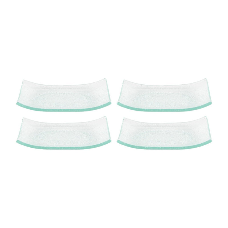 Glass Dinnerware 7.75" x 5" x h:0.75" Rectangular Clear Glass Platter (Set of 4)