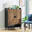 Armoire à chaussures 29,6 pouces en bois brun rustique avec portes, range-chaussures à 7 niveaux-1875000781-1875000783