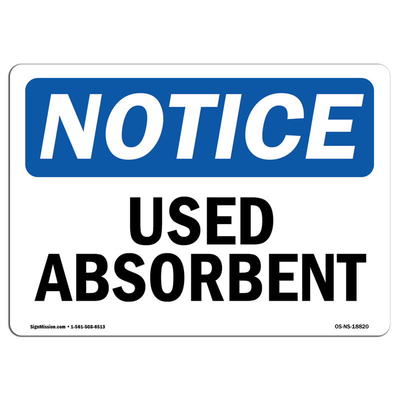Used Absorbent Decal 14" X 10"