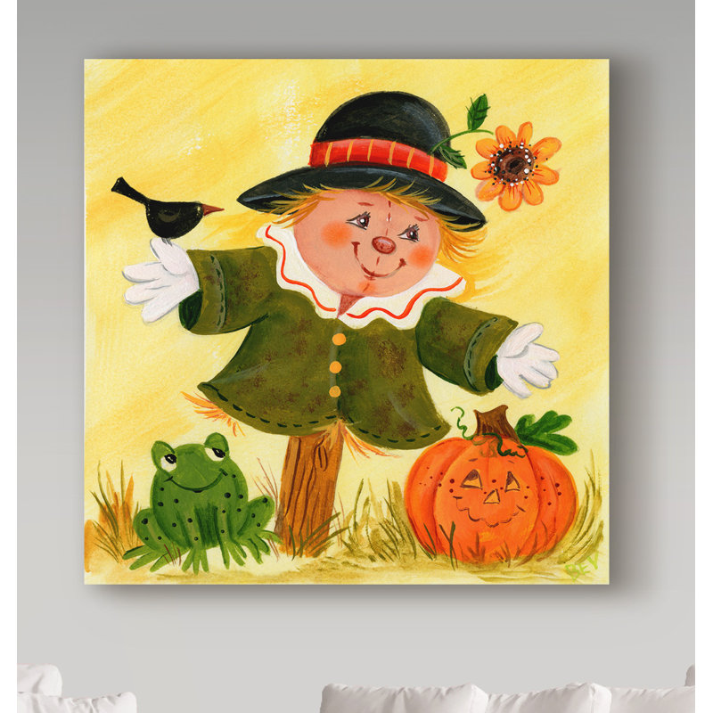 «A Scarecrow and Friends», art sur toile, H 14 po x l 14 po x P 2 po