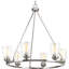 Lustre de roue de wagon à 6 lumières ombrées Miesha-24418608
