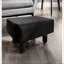 Ensemble de 2 repose-pieds en similicuir noir contemporain avec repose-pieds / repose-pieds Ottomans | Noir | Pieds en bois