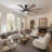 Lisa 60" Windmill Large Ceiling Fan with 3CCT LED Lights and Remote Control, 6-Speed Reversible DC Motor, 5"/10" Downrods-658307221