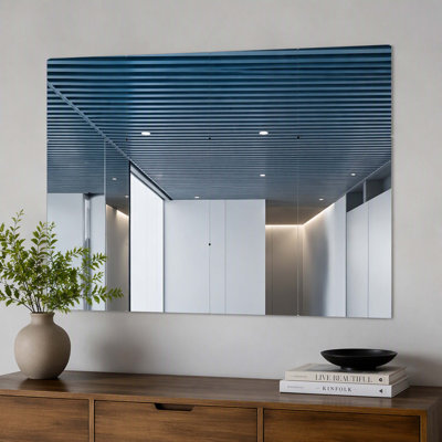 Carreaux de miroir auto-adhésifs en verre trempé, miroir mural pleine grandeur à bricolage pour salle de sport, chambre à coucher et salle de bain - 11,4 x 11,4 pouces (paquet de 12)
