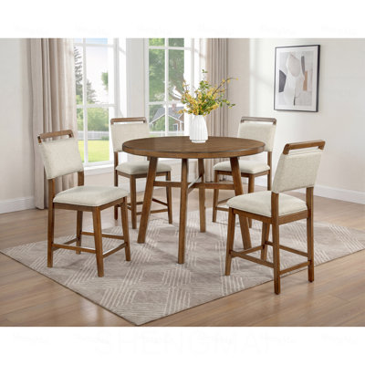 Mobilier de salle à manger en bois massif brun
